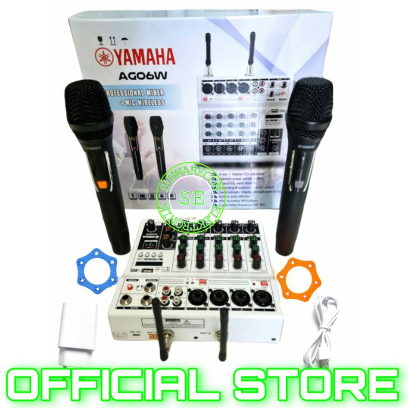 mixer audio 6 channel yamaha ag 06w usb bluetooth with mic wireless