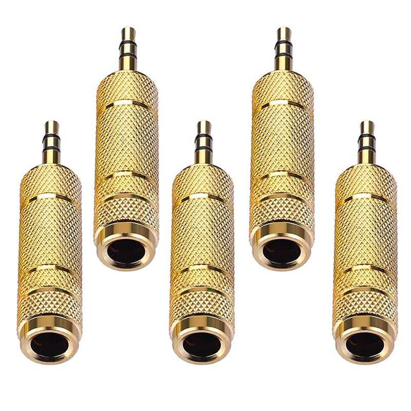 IDN TECH - RConnect Kepala Plug AUX 3.5mm to 6.35mm Head Gold Plated Male - N1002