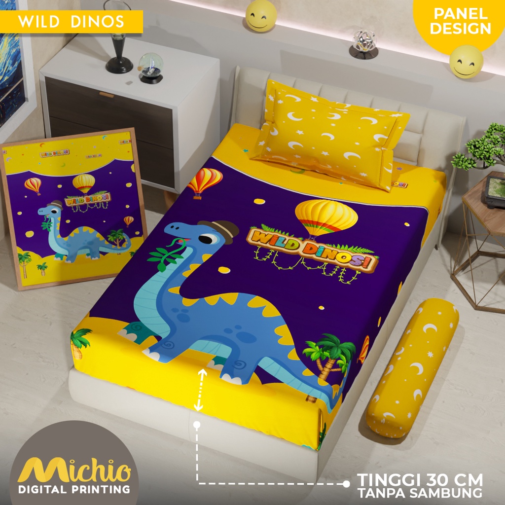 Michio Digital Printing Sprei Uk 120 T 30 - Wild Dinos