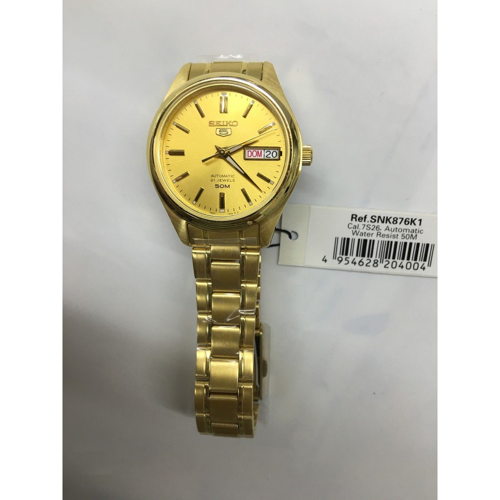 Seiko 5 Ladies SNK876K1 Gold Polished - Jam Tangan Wanita SNK876