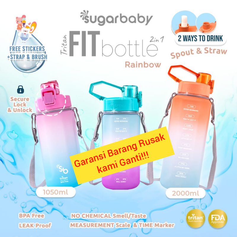 Sugarbaby Tritan Fit Bottle 2in1 (Rainbow) - 1050ml Sugarbaby Tritan Fit Bottle 2in1 (Rainbow) - 2000ml