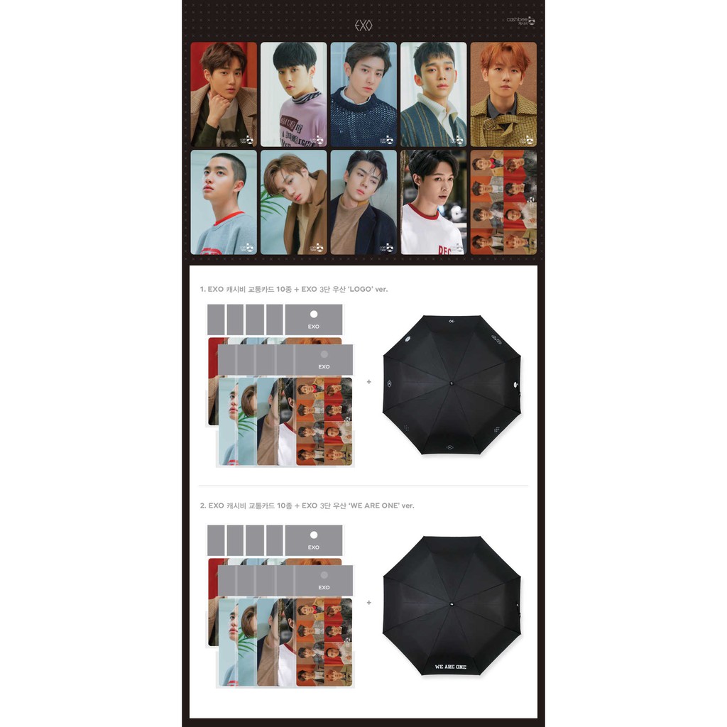 (READY STOCK) EXO FOLD UMBRELLA + CASHBEE CARD