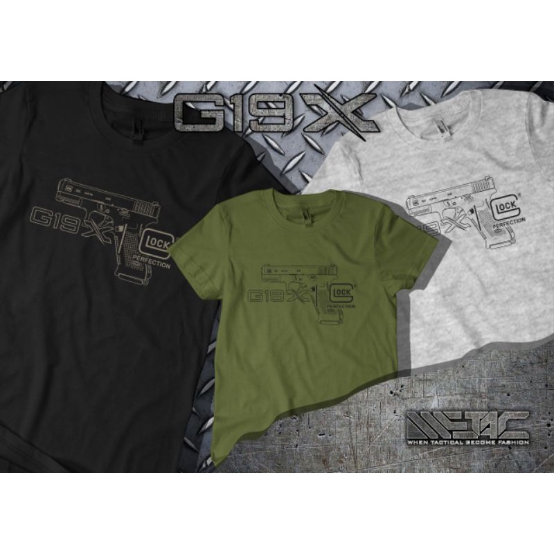 Kaos Tactical | GLOCK 19X | T-shirt Militer premium design | Premium quality