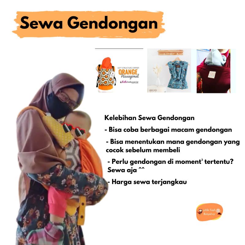 Sewa Gendongan SSC Nana Babycarrier Levana Cuddle Me Baby Wrap Lanugo