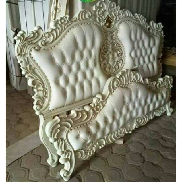 Tempat Tidur duco Jepara mewah ukuran 180x200cm kain jok oscar