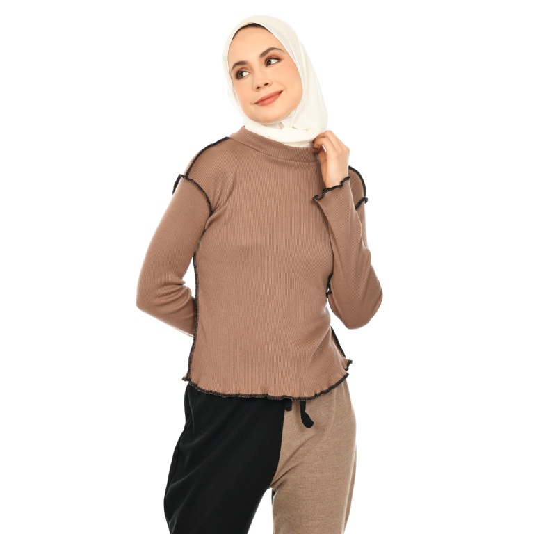 Siselyo Clay Manset Rib - Manset Wanita Lengan Panjang Inner Polos