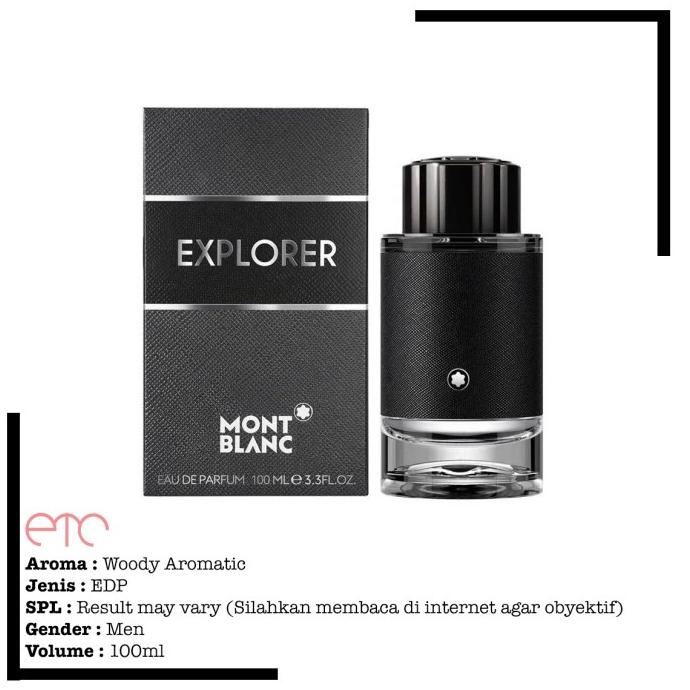 Harga Promo Original Montblanc Explorer Edp For Men 100Ml - Tester With Cap Sku 666