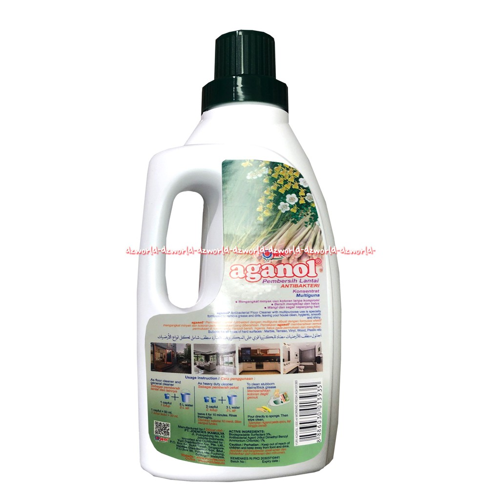 Yuri Aganol Antibacterial Floor Cleaner 1L Lemongrass Daun Sereh