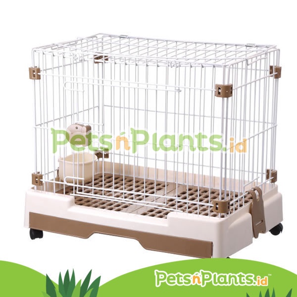 Pet Cage Kandang Kelinci Anjing Kucing Import MEDIUM - Pakai Tray Laci Mudah Dibersihkan