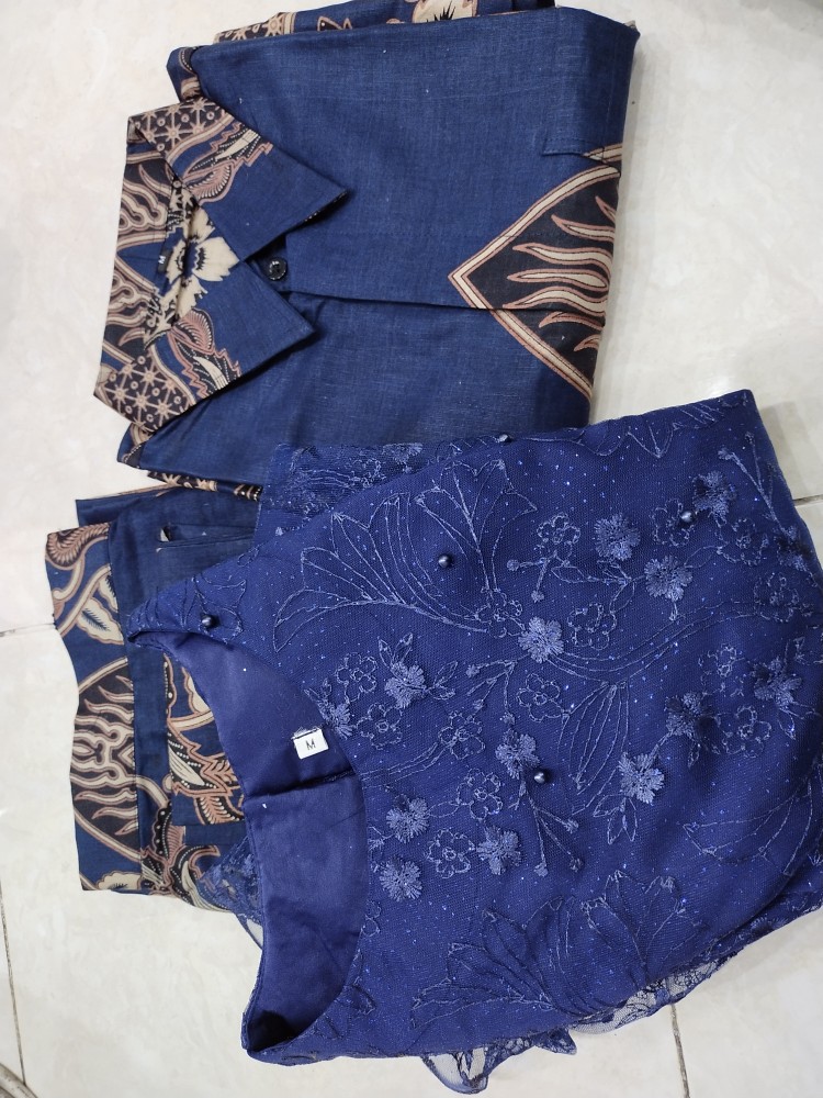 Set Couple Wisa Kiana Navy, Set Couple Batik, Batik Pekalongan