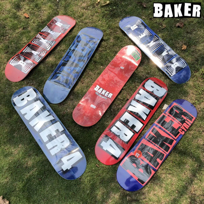 American Baker double KICK TAIL skateboard Impor Papan Permukaan Film Dewasa Profesional stunt board Papan Aksi Majelis Roda Empat 8.0