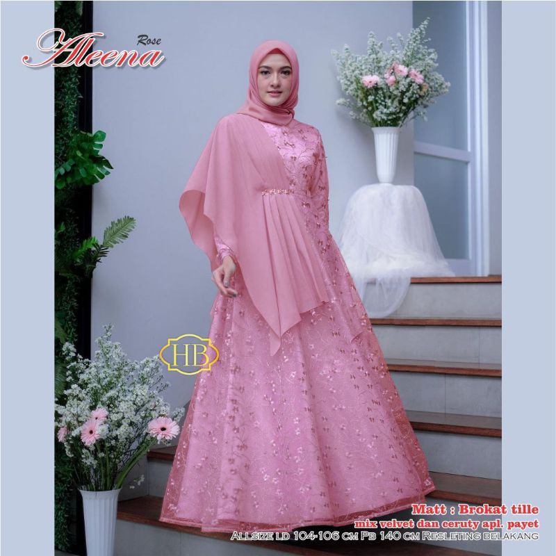 GAMIS ALEENA BROKAT GAMIS BROKAT GAMIS KONDANGAN GAMIS RAMADAN