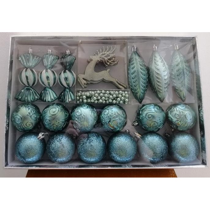 

Paket Set Accesories Hiasan Natal Isi 25 Pcs Hijau Navy Hn67613