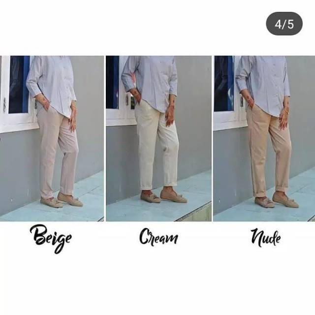 BAGGY PANTS L - celana wanita kasual kantor american drill