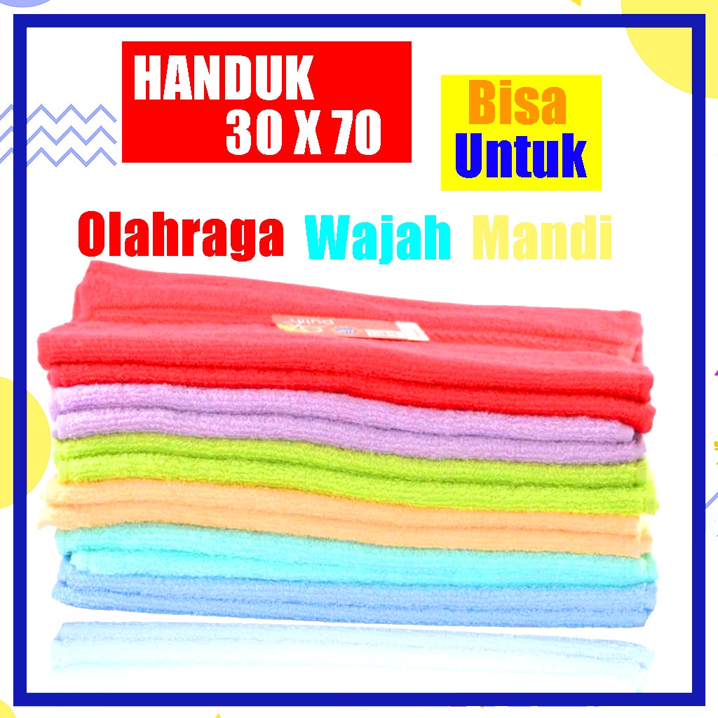 Handuk Merah Putih - Handuk Mandi Handuk Olahraga - Handuk Olahraga Asli Dari Terry Palmer 30x70