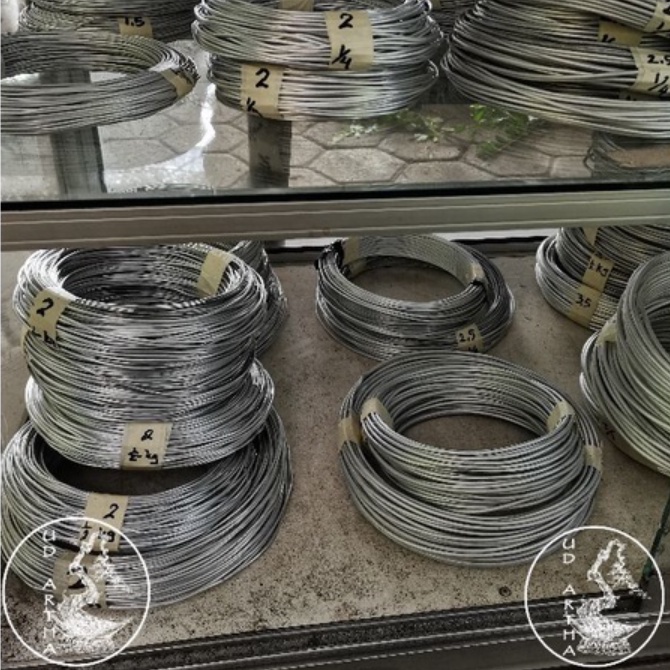 Kawat Bonsai Aluminium Putih Doff Ecer 500 gram atau setengah kilogram (0,5kg) Ukuran 1mm ~ 4mm