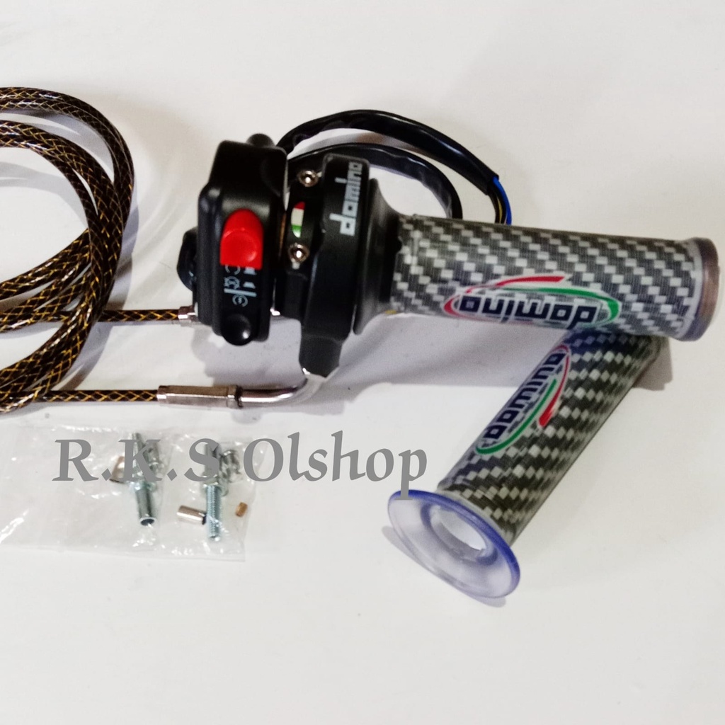 Gas spontan kabel gas 2 sudah termasuk 2 kabel serat pangan 190cm + handgrip+saklar untuk Universal.