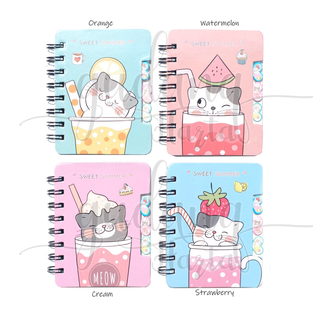

GCC Notebook Cat And Drinks Memo Unik Notepad Lucu Buku Tulis Catatan 308077