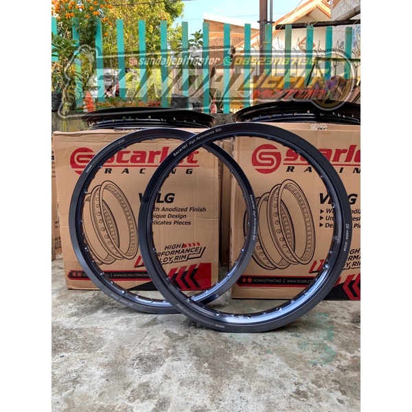 VELG SCARLET RING 17 UKURAN 185/160 HITAM DAN TITAN