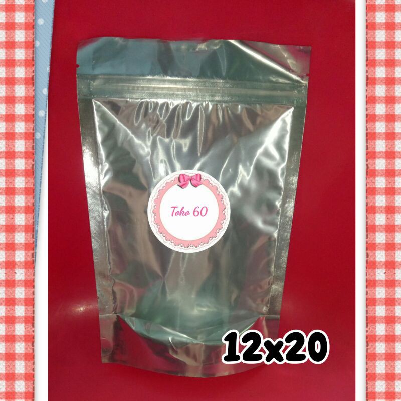 Standing Pouch Kombinasi Alumunium Foil 12x20 isi 50 lembar