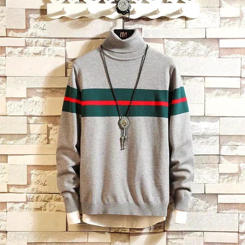 Sweater Rajut Pria longneck  Rajut Tribal sweater rajut long neck pria Green strip 7 Get