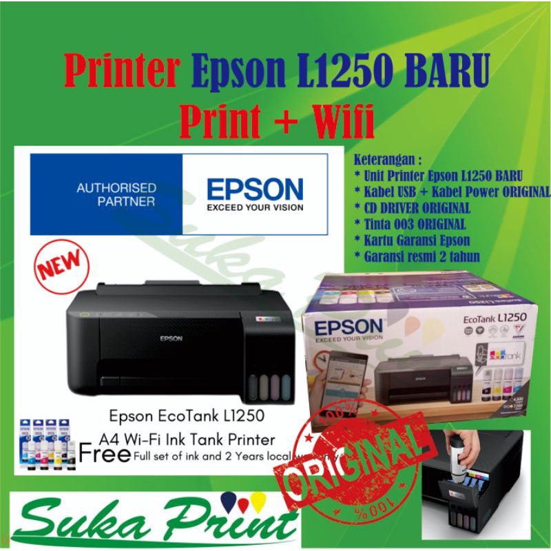 Printer Epson L1250 WiFi BARU