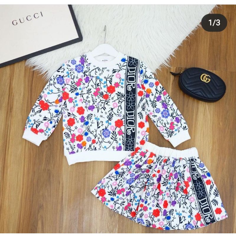 set rok gucci anak/ baju anak import