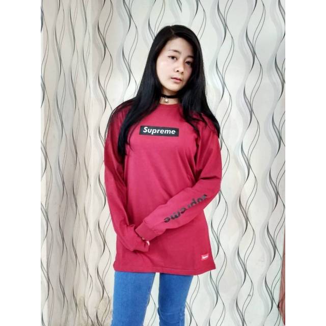 Baju Distro Lengan Panjang Supreme Terlaris