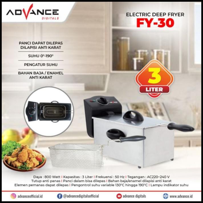 Penggorengan Listrik Deep Fryer Advance 3 Liter Fy-30