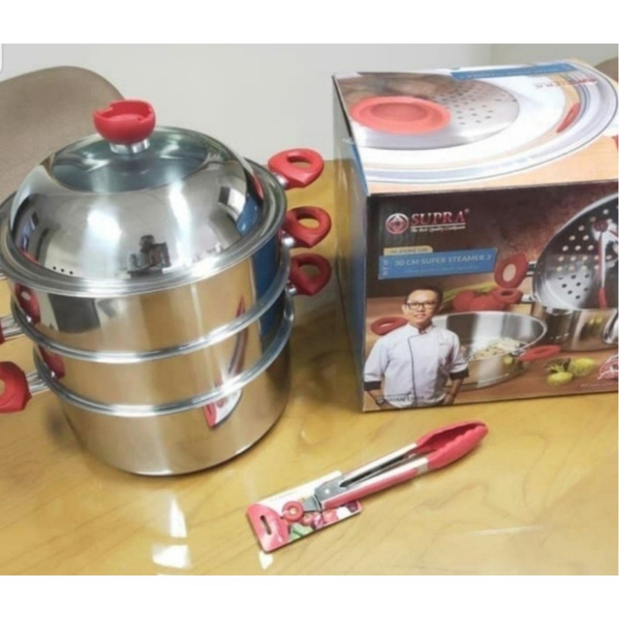 PANCI KLAKAT STEAMER STAINLESS 30 CM SUSUN 3 STENLIS TIM KUKUS SIOMAY DIMSUM