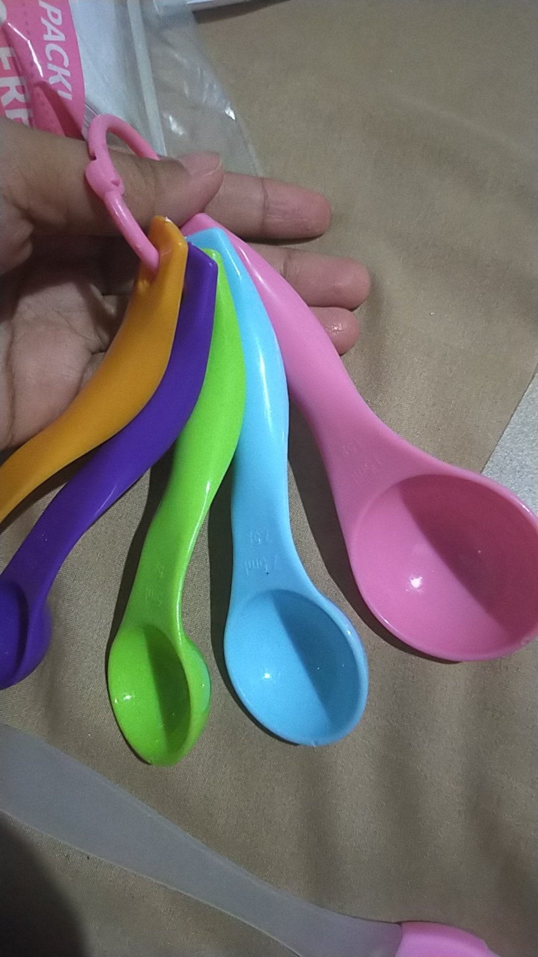 Sendok Set Takar Takaran Plastik Warna Serbaguna Bumbu Dapur 5 Pcs In1 Measuring Gram Spoon Baking