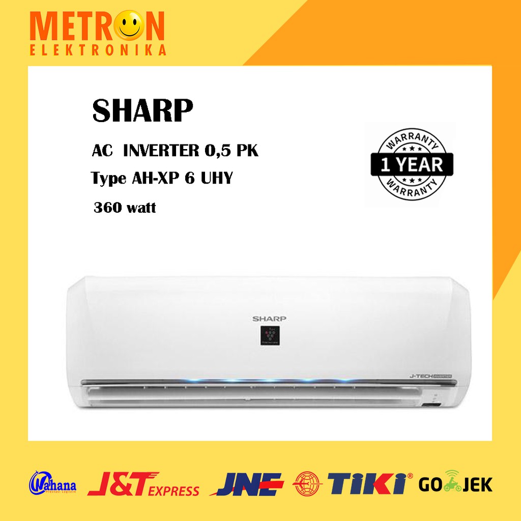 SHARP AH-XP 6 UHY / AC 0.5 PK FREON R 32 / AIR CONDITIONER INVERTER PLASMACLUSTER / AHXP6UHY