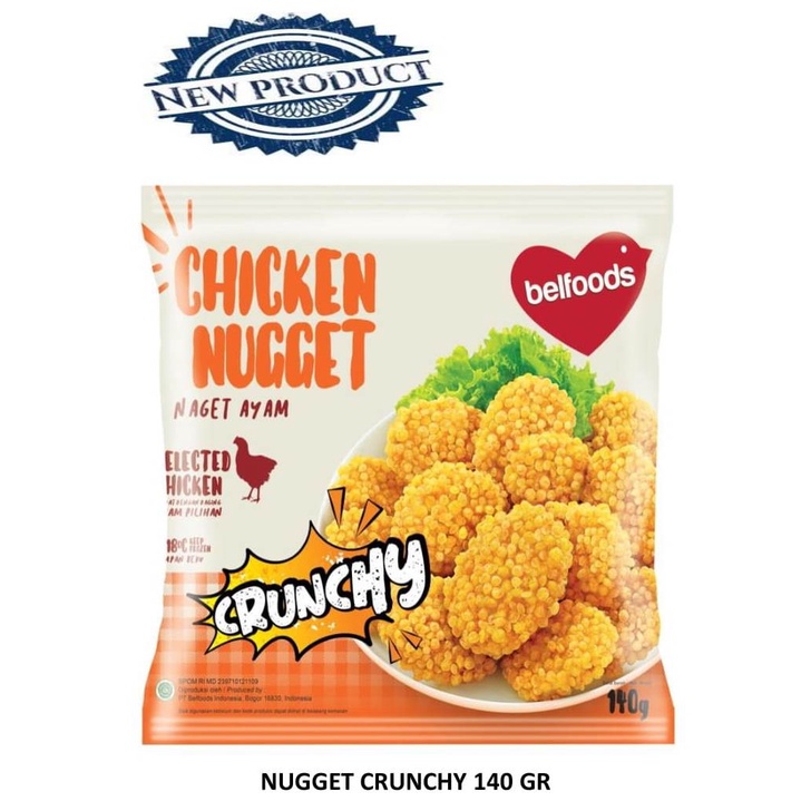 

Belfoods Chicken Nugget Crunchy 140 gr Naget Ayam Krispi Belfood