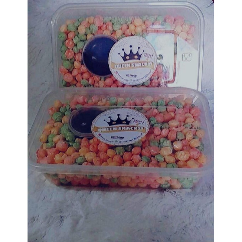 

rice crispy nyam nyam crispy renyah 500ml topping coklat, green tea lumer