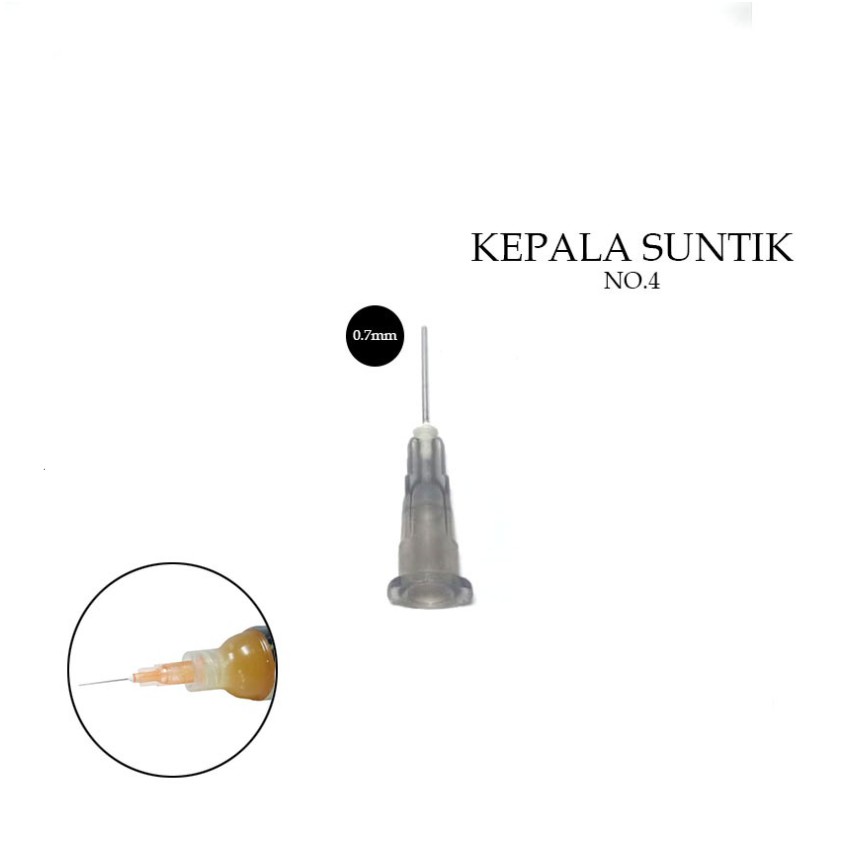 

KEPALA SUNTIK/INJECTION HEAD LUBANG SEDANG 0.7MM (HITAM) NO.4