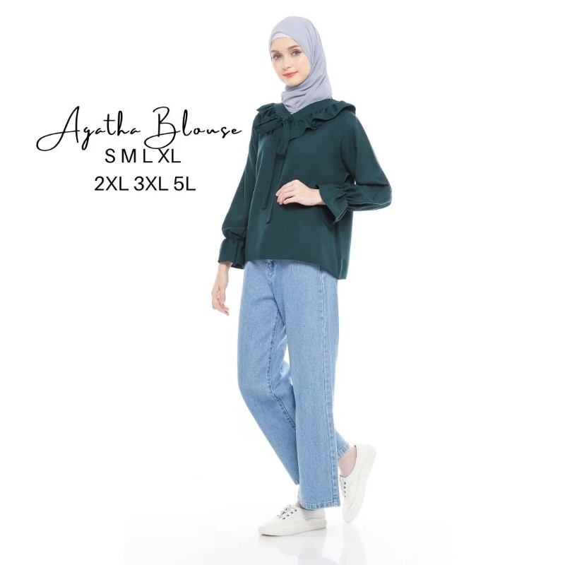 Size S M L XL XXL 3XL 4XL/5L - Agatha Blouse - Blouse Jumbo - Atasan Wanita Jumbo - Baju Jumbo - Tasan Big Size-7