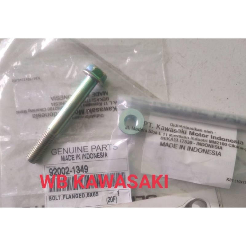 BAUT 8X65  DAN MUR 8 MM DUDUKAN MESIN KLX 150 ORIGINAL