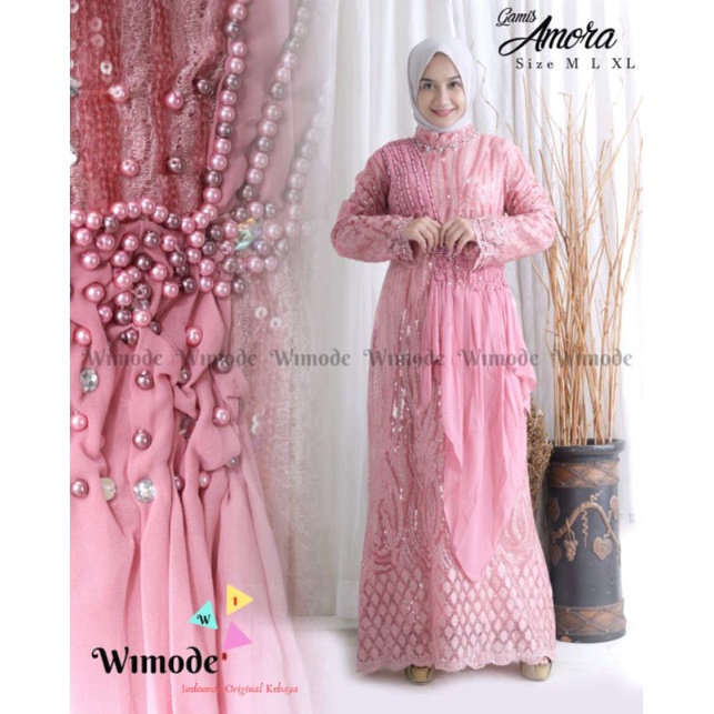 Gamis Amora  Payet Mutiara Free Masker Original Butik