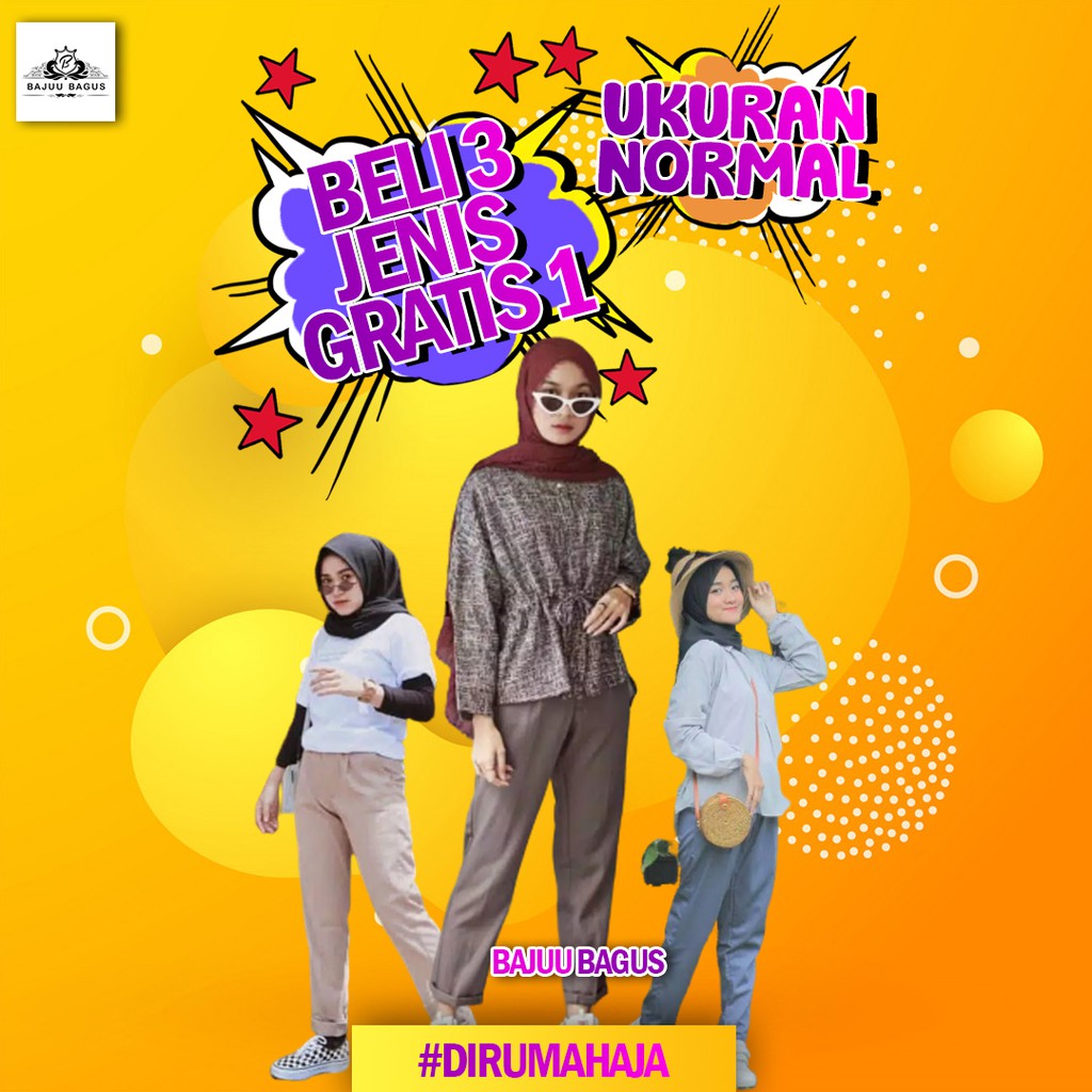  BAGGY  PANTS  CELANA  CEWEK BAGGY  PANTS  WANITA Grey Camel 