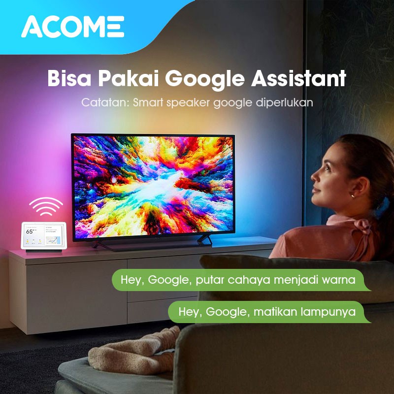 ACOME Lampu Smart Wifi LED Strip 2M RGB Garansi Resmi 1 tahun AL03