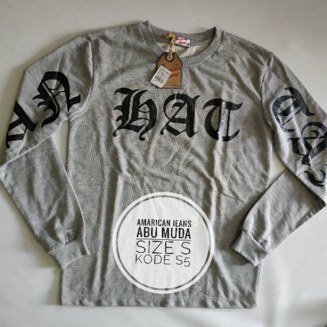 Kaos Sweater pria details dll geser size S Original