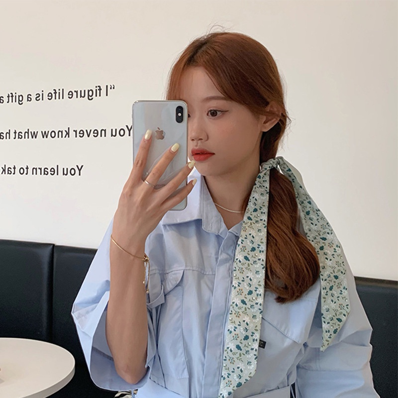 KOREAN TWILLY MOTIF BUNGA SILK SATIN SCARF BAG SHAWL RIBBON STYLE BASIC FLOWER SOFT PASTEL HAIR NECK/ PITA SYAL TAS KOREA RAMBUT LEHER TANGAN WANITA MODEL DESAIN VINTAGE RETRO SATIN MATERIAL MINI FASHION BANDANA KATUN SUTRA DASI POLOS SELENDANG