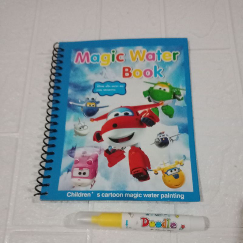 LYSASHOP - MAGIC WATER BOOK / BUKU AJAIB MEWARNAI ANAK GAMBAR MAINAN EDUKASI ANAK-Super Wings New