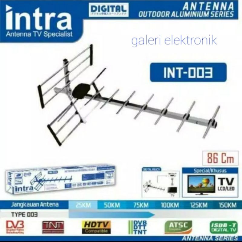 Antena Tv Digital INTRA  INTB003 free kabel 13mtr