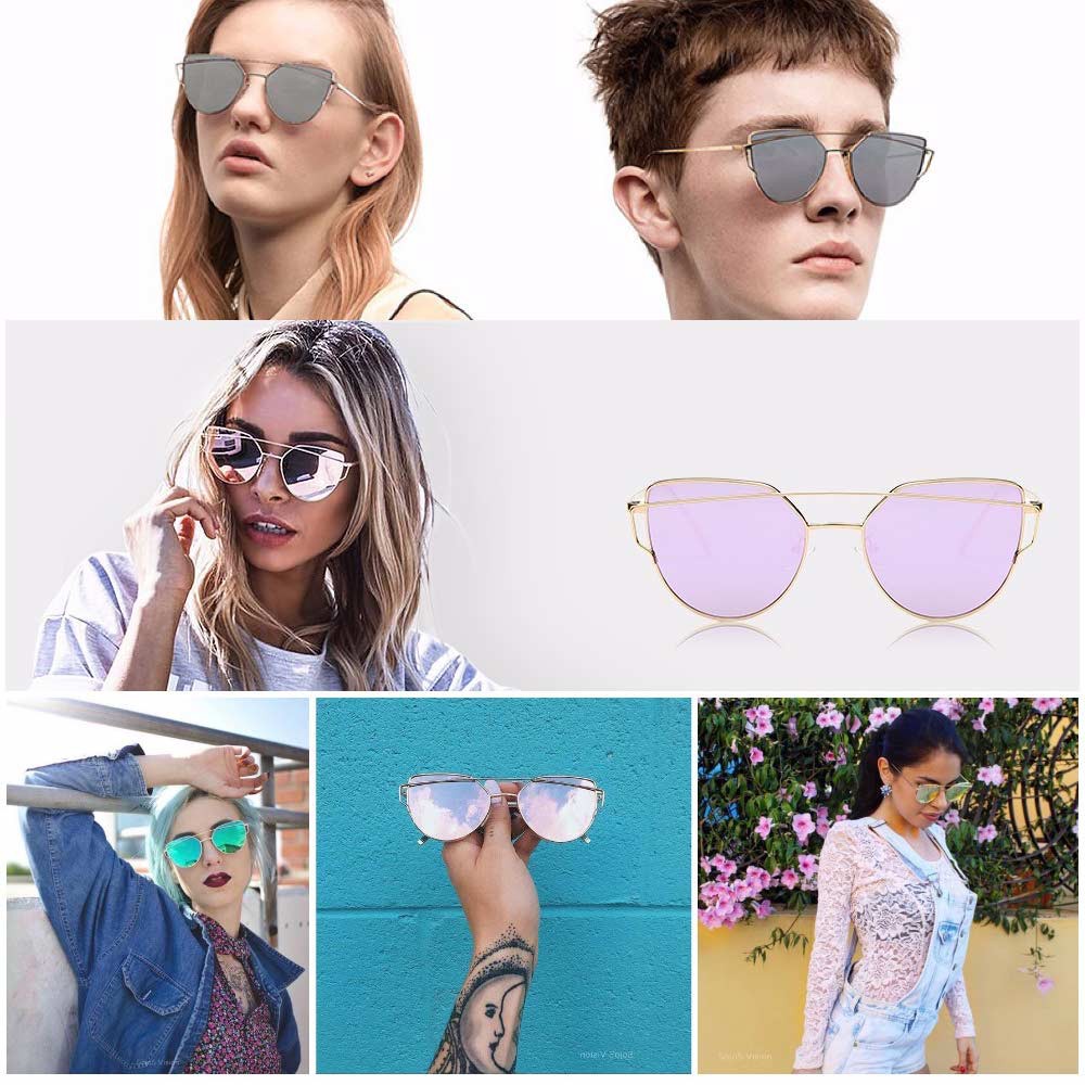 Eye Cat Glasses [ Transparan Gold ] Pria dan Wanita - Desaign Korea - NY Free Kotak Kacamata