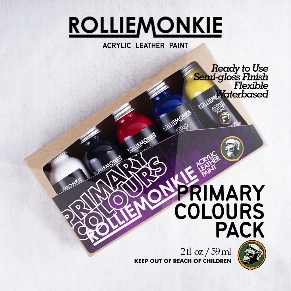 

Rolliemonkie Acrylic Leather Paint - Primary Colours Pack