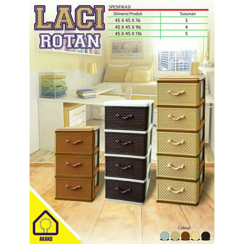 lemari plastik akako rotan laci plastik akako rotan