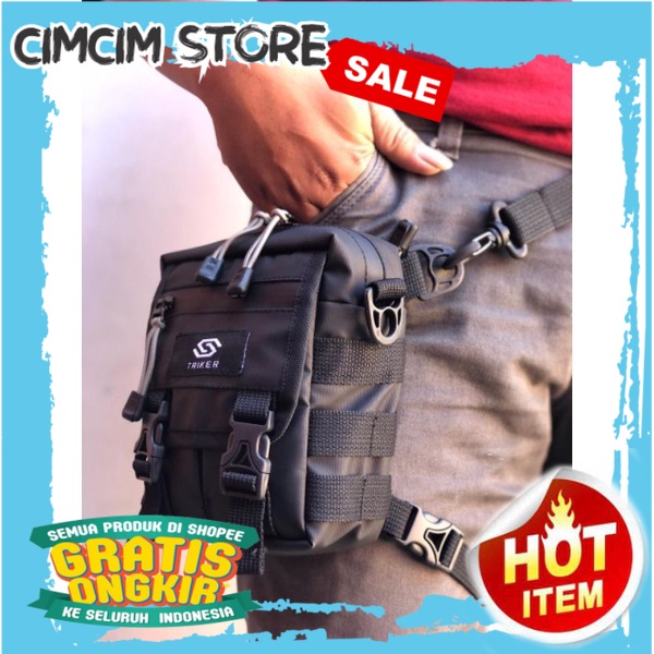 TAS TERBARU TERMURAH / Triker Tas Selempang Pria Tactical Anti Air Multifungsi Tas Paha Tas Pinggang
