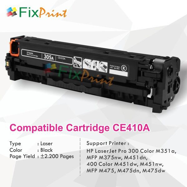 Cartridge Toner Compatible HP CE410A 305A Black