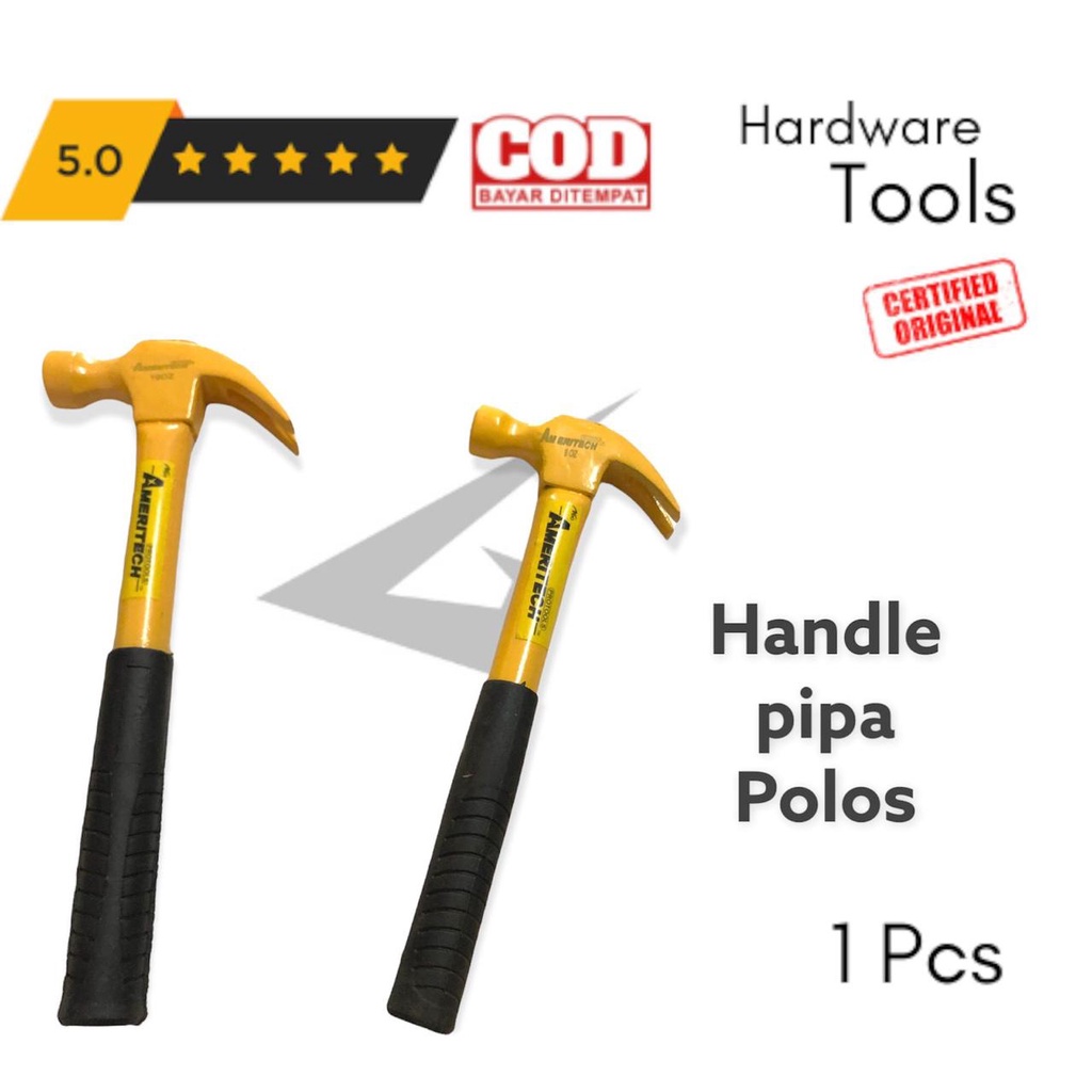 1 Pc | Palu Kambing TANDUK NEO AMERITECH Gagang PIPA BESI 8Oz / 16Oz Claw Hammer Martil Tukang KARET
